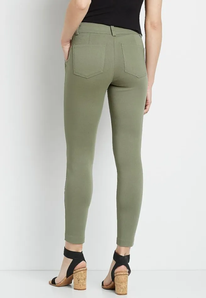 Olive Utility Pocket Bengaline Skinny Ankle Pant Women Maurices Bottoms