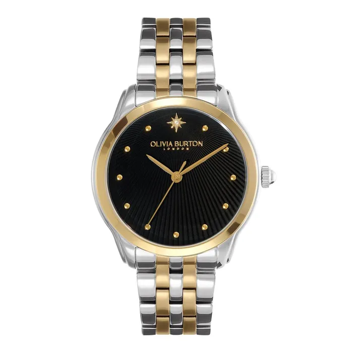 Olivia Burton Celestial Watches Women 36mm Starlight Black and Two Tone Bracelet Watch