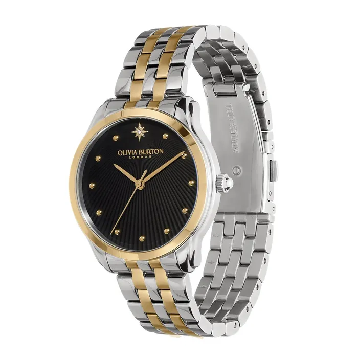 Olivia Burton Celestial Watches Women 36mm Starlight Black and Two Tone Bracelet Watch