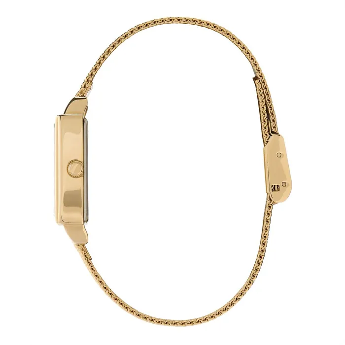 Olivia Burton Classic Watches Women 21mm Rectangle White and Gold Mesh Watch