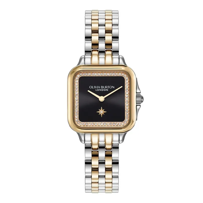 Olivia Burton Classic Watches Women 28mm Grosvenor Black and Two Tone Bracelet Watch
