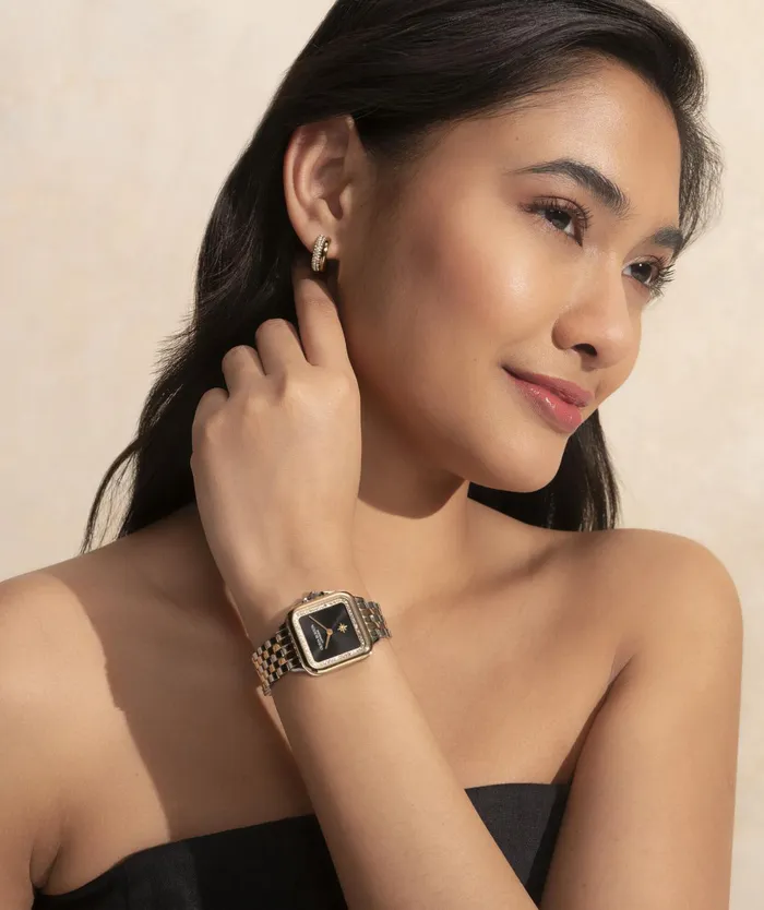 Olivia Burton Classic Watches Women 28mm Grosvenor Black and Two Tone Bracelet Watch