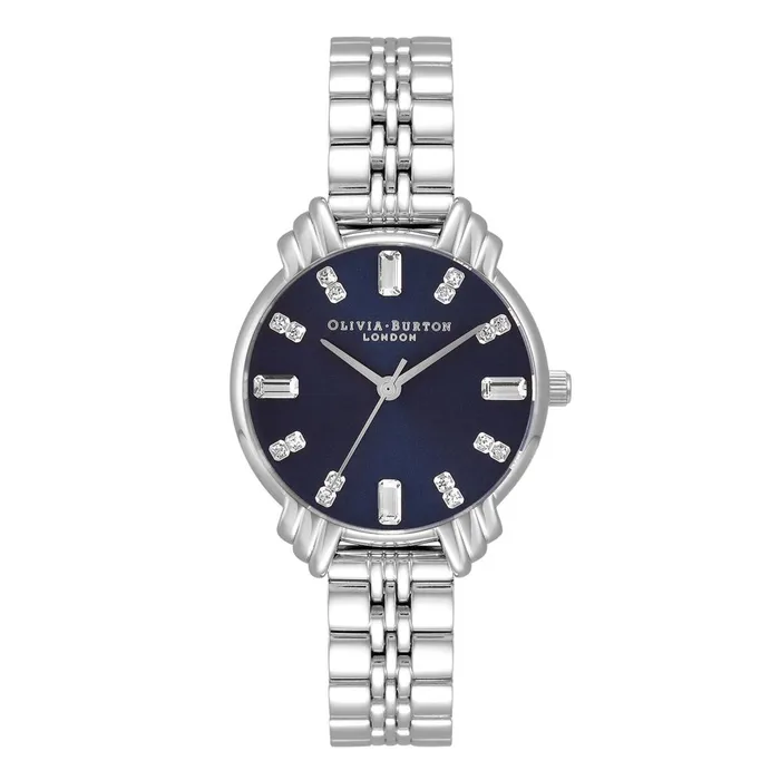 Olivia Burton Classic Watches Women 30mm Blue and Silver Bracelet Watch