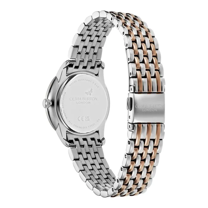 Olivia Burton Color Dial Watches Women 32mm Swirl Black and Two Tone Bracelet Watch