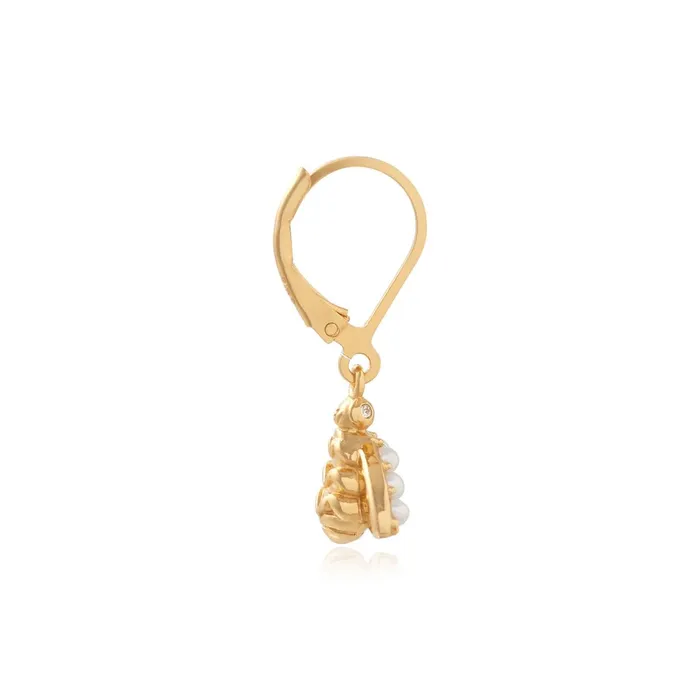 Olivia Burton Earrings Women Gold Bee Lever Back Hoops