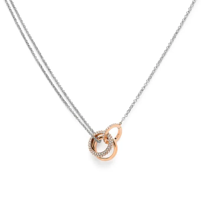 Olivia Burton Necklaces Women Entwine Silver and Rose Gold Necklace