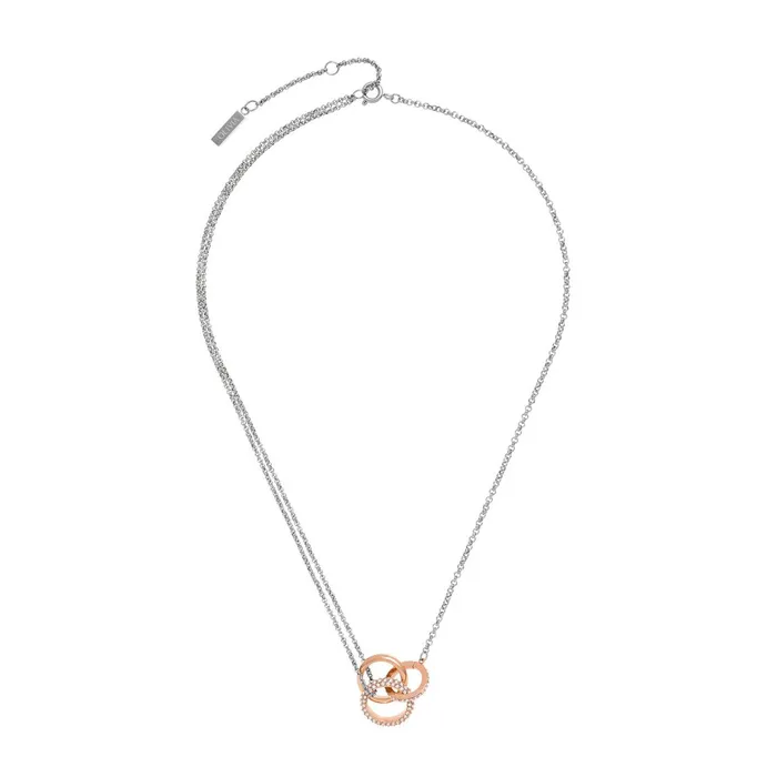 Olivia Burton Necklaces Women Entwine Silver and Rose Gold Necklace