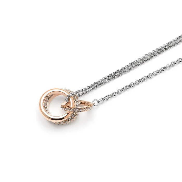 Olivia Burton Necklaces Women Entwine Silver and Rose Gold Necklace