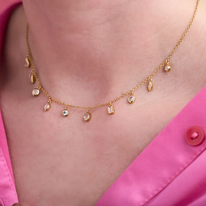 Olivia Burton Necklaces Women Gold Crystal Charm Necklace