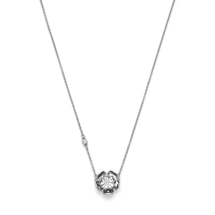 Olivia Burton Necklaces Women Tudor Rose Silver Tone Pendant Necklace