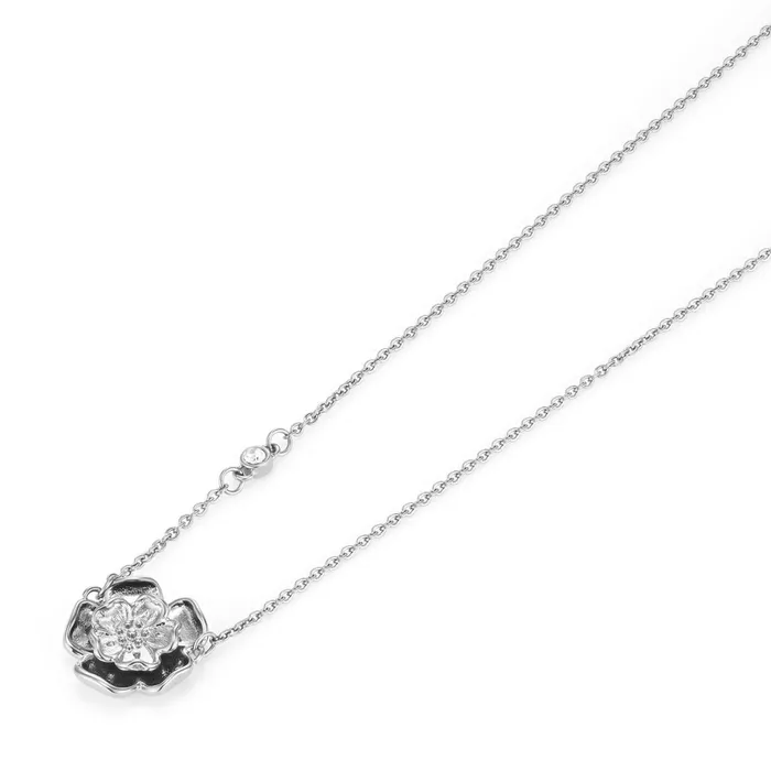 Olivia Burton Necklaces Women Tudor Rose Silver Tone Pendant Necklace