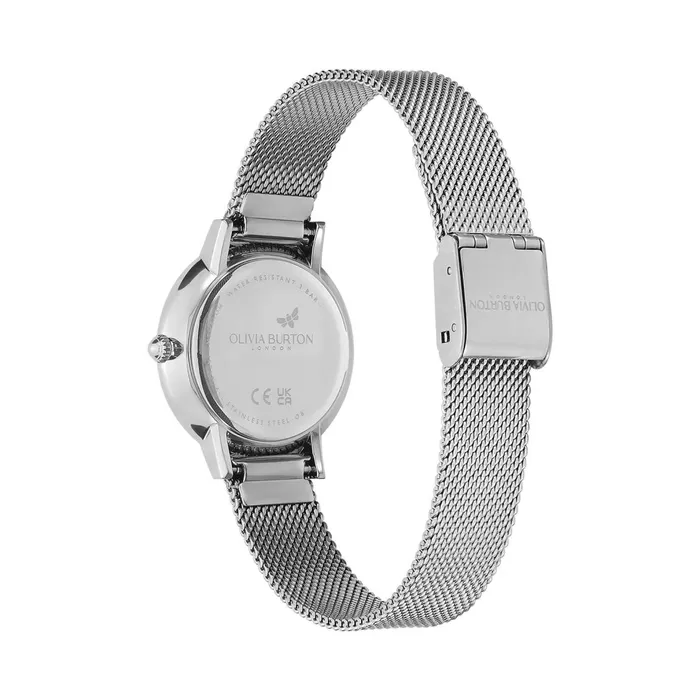 Olivia Burton Signature Watches Women 28mm Butterfly Ultra Slim Silver Mesh Watch