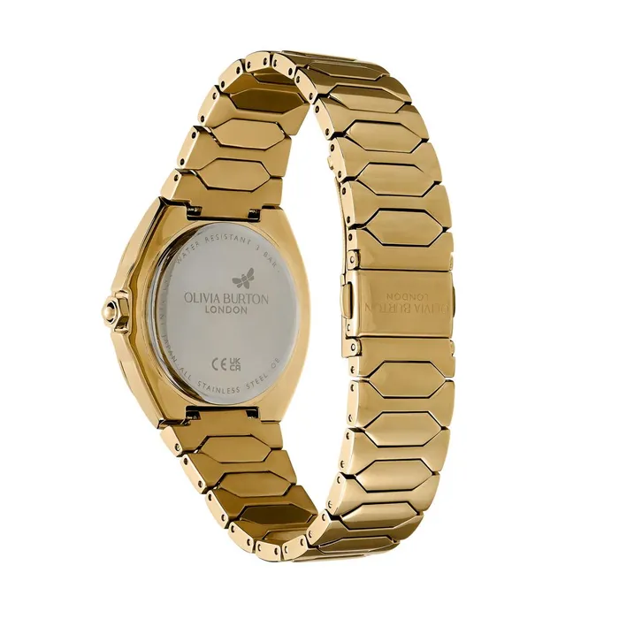 Olivia Burton Sports Luxe Watches Women 36mm Lustre MultiFunction Black and Gold Bracelet Watch