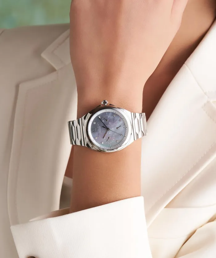 Olivia Burton Sports Luxe Watches Women 36mm Lustre MultiFunction Light Grey and Silver Bracelet Watch