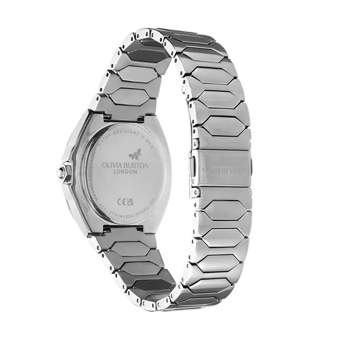 Olivia Burton Sports Luxe Watches Women 36mm Lustre MultiFunction Light Grey and Silver Bracelet Watch