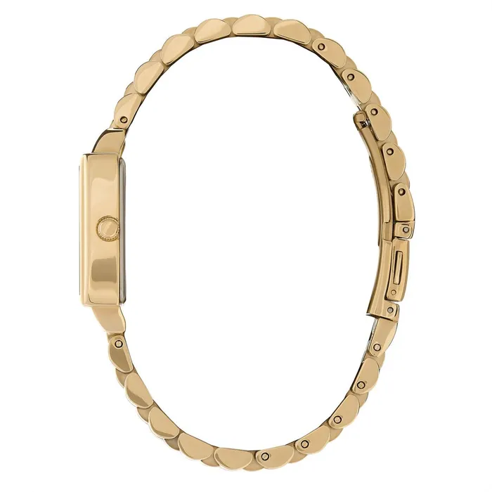 Olivia Burton White Dial Watches Women 21mm Rectangle White and Gold Bracelet Watch