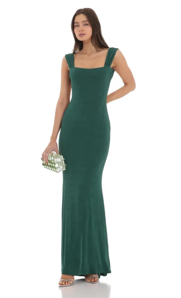 Open Back Maxi Dress Green Women LUCY IN THE SKY Maxi Dresses Open Back Maxi Dress Green Women LUCY IN THE SKY Maxi Dresses