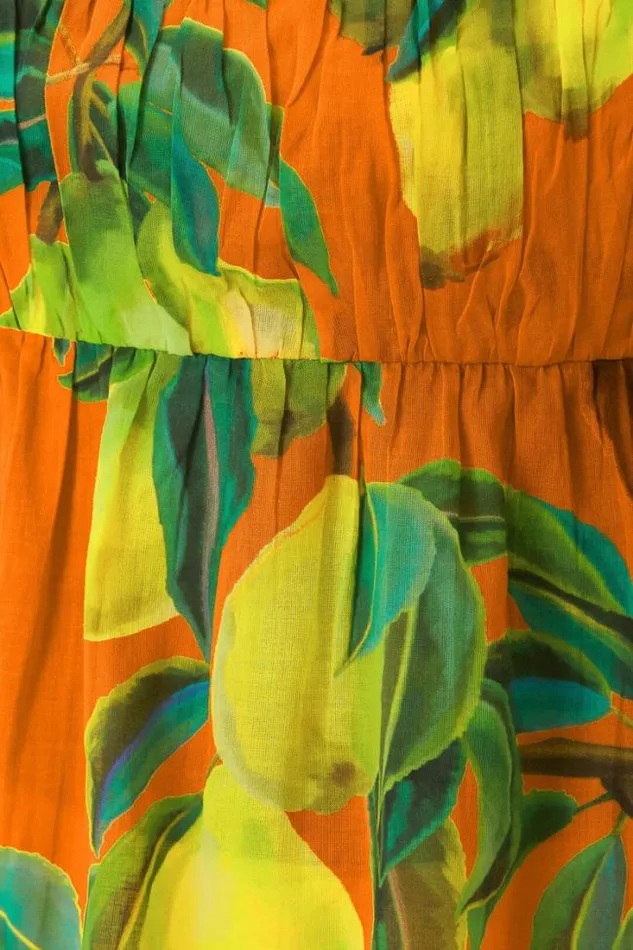 Orange Chic Pears Short Sleeve Blouse Women FARM Rio Blouses
