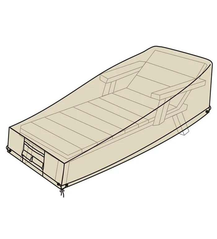 Outdoor Living Deluxe Long Chaise Cover 8211 Tan Plow and Hearth Furniture Covers