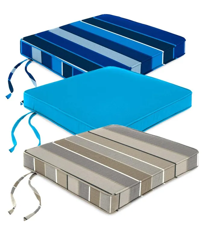 Outdoor Living Deluxe Sunbrella Square Cushion With Ties 19034 X 19034 X 3034 8211 Bandana Plow and Hearth Outdoor Furniture Cushions