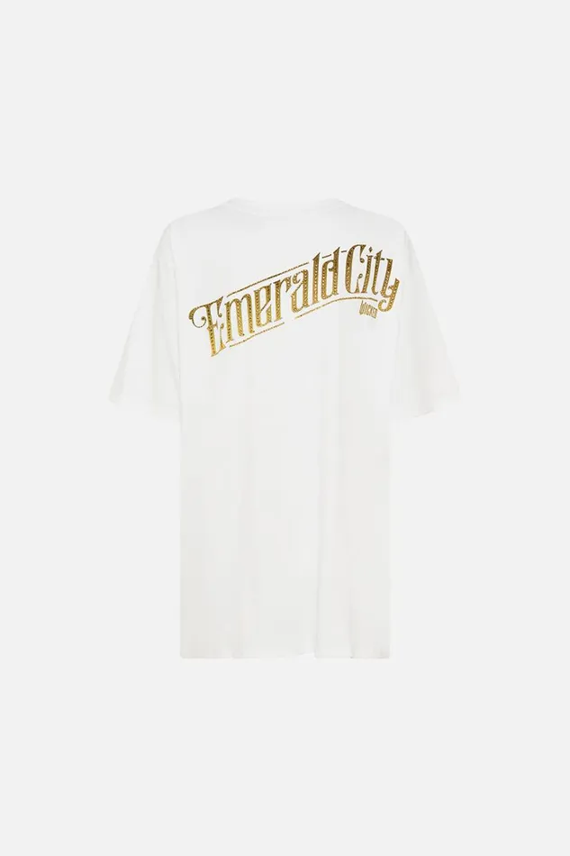 OVERSIZED BAND TEE WHITE DEFY GRAVITY Defy Gravity Womens Camilla Tees