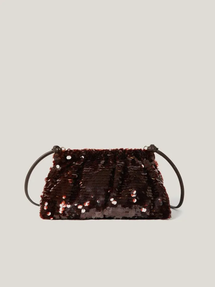 Oversized Sequin Clutch Brown Women Jigsaw Bags