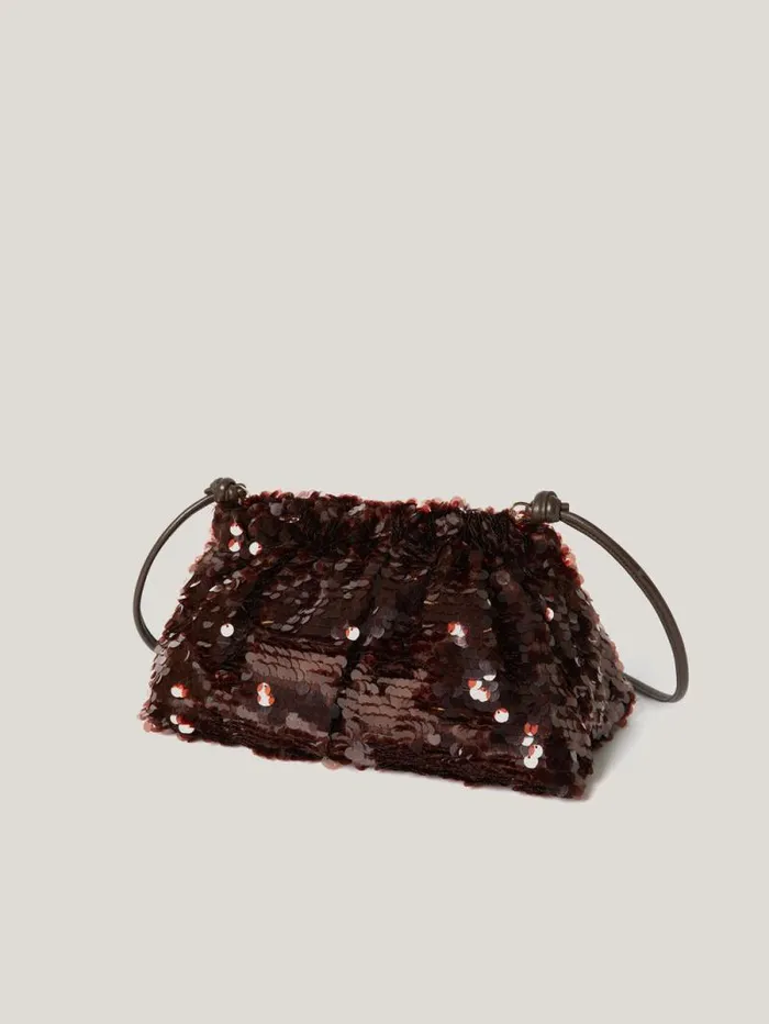 Oversized Sequin Clutch Brown Women Jigsaw Bags