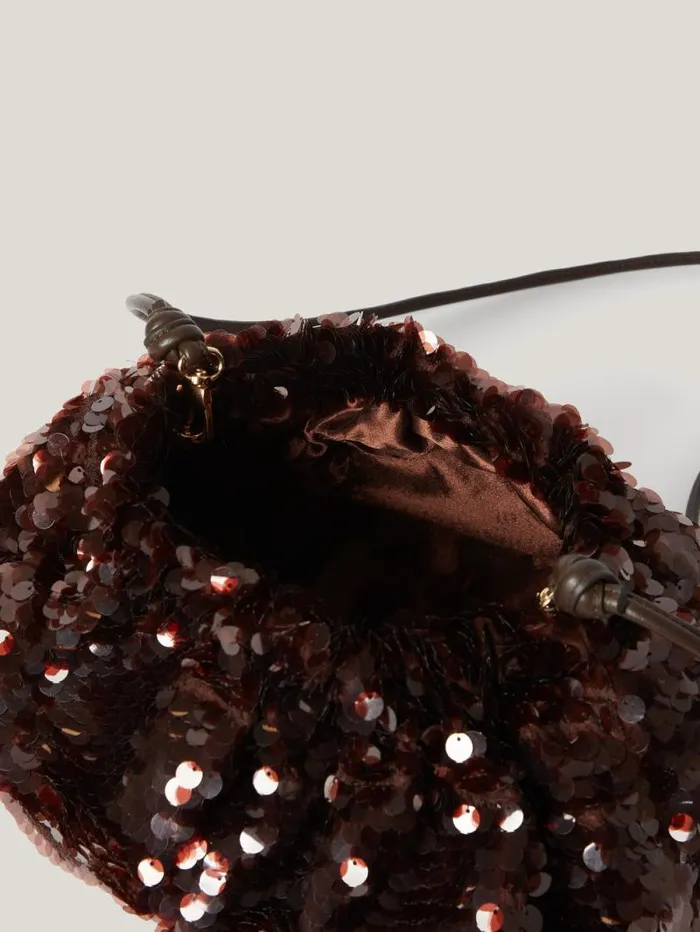 Oversized Sequin Clutch Brown Women Jigsaw Bags