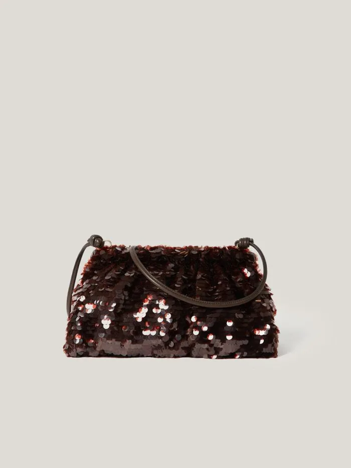 Oversized Sequin Clutch Brown Women Jigsaw Bags