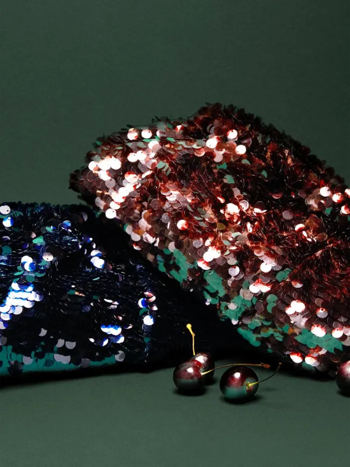 Oversized Sequin Clutch Navy Women Jigsaw Party