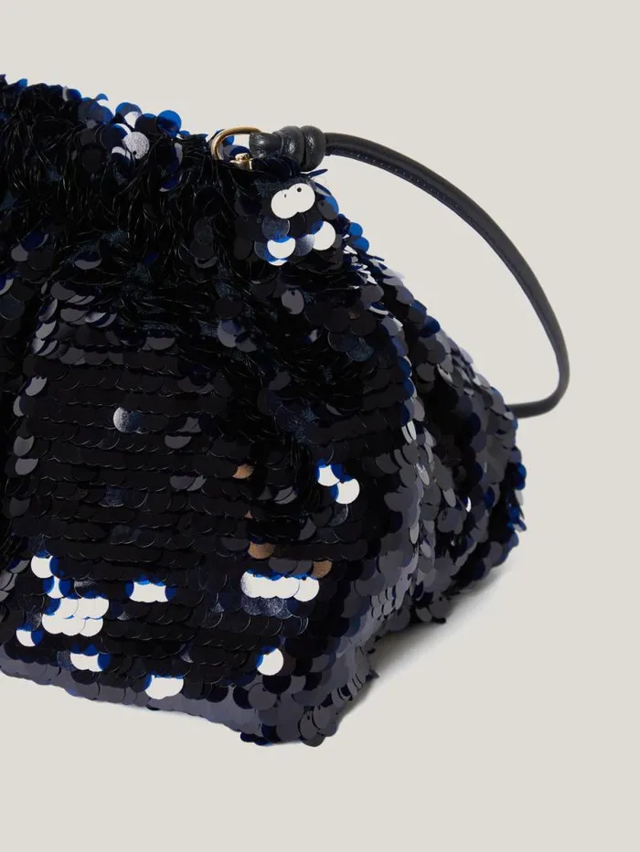 Oversized Sequin Clutch Navy Women Jigsaw Party