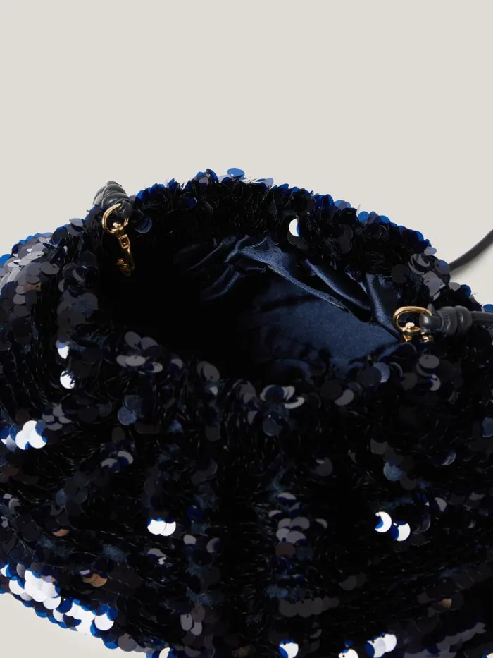 Oversized Sequin Clutch Navy Women Jigsaw Party