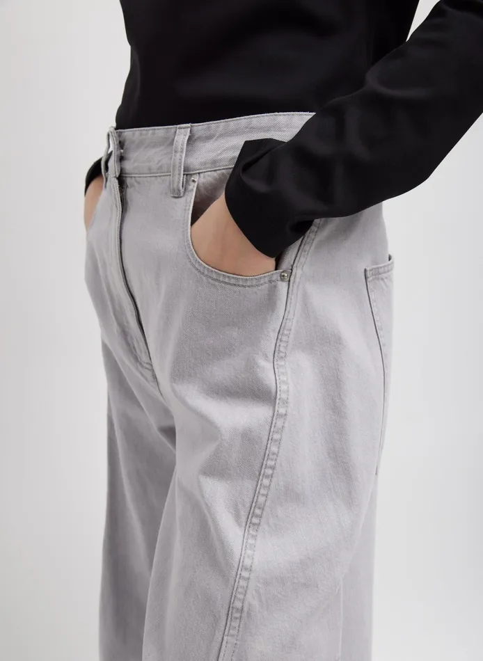 Pants and Shorts Women Tibi Grey Denim Sid Jean