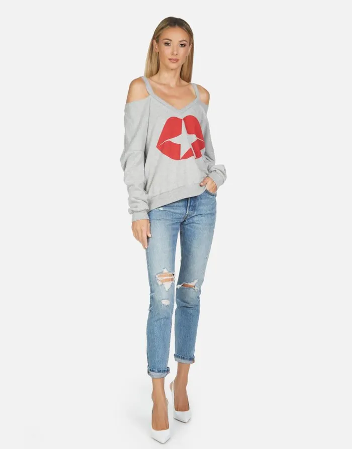 Patricia Star Kiss Heather Grey Women Lauren Moshi Long Sleeve