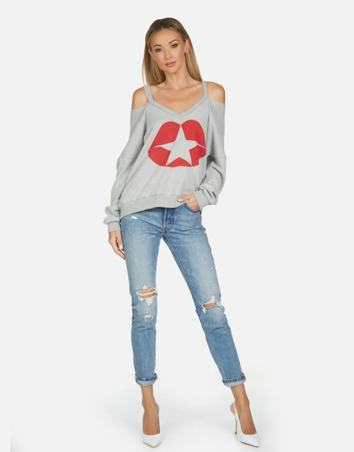 Patricia Star Kiss Heather Grey Women Lauren Moshi Long Sleeve
