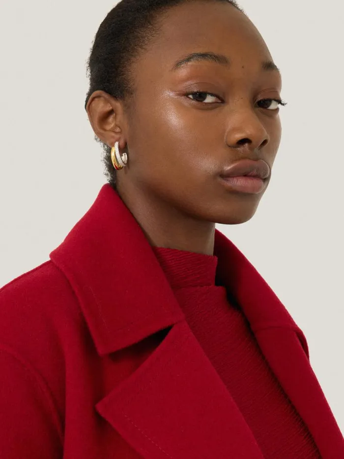 Pave Double Hoop Earring Gold Women Jigsaw Jewellery