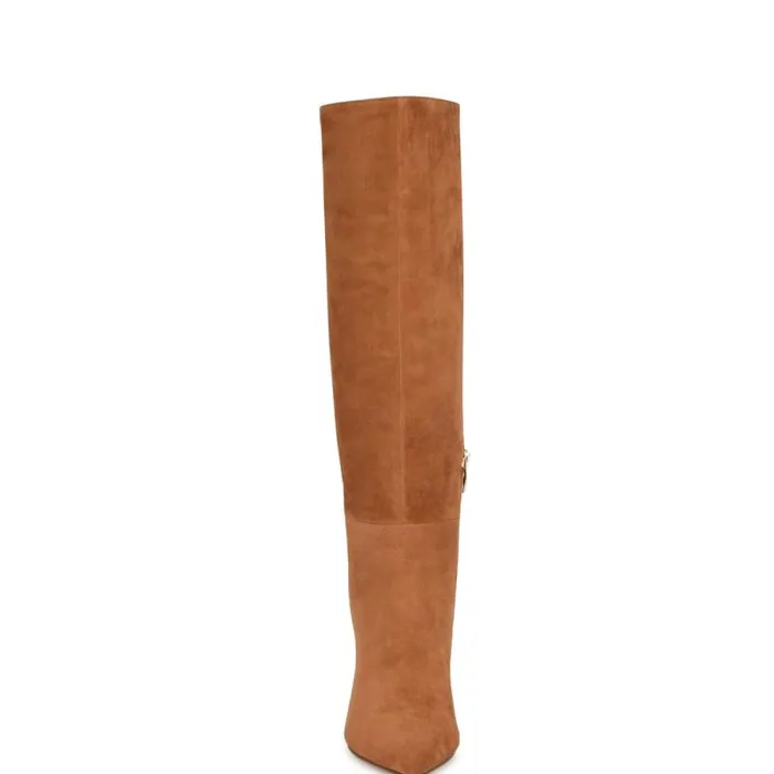 Peachey Heeled Boots Medium Brown Suede Women Nine West Heels Peachey Heeled Boots Medium Brown Suede Women Nine West Heels