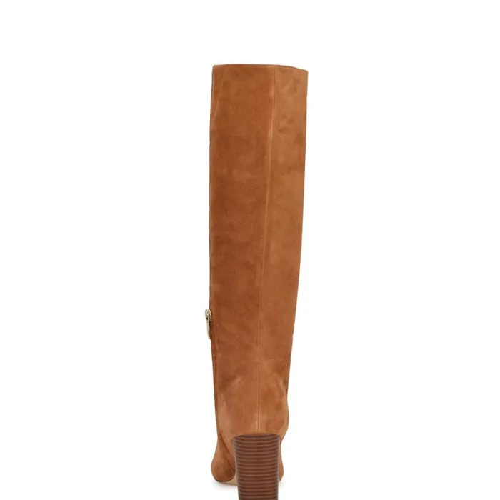 Peachey Heeled Boots Medium Brown Suede Women Nine West Heels Peachey Heeled Boots Medium Brown Suede Women Nine West Heels