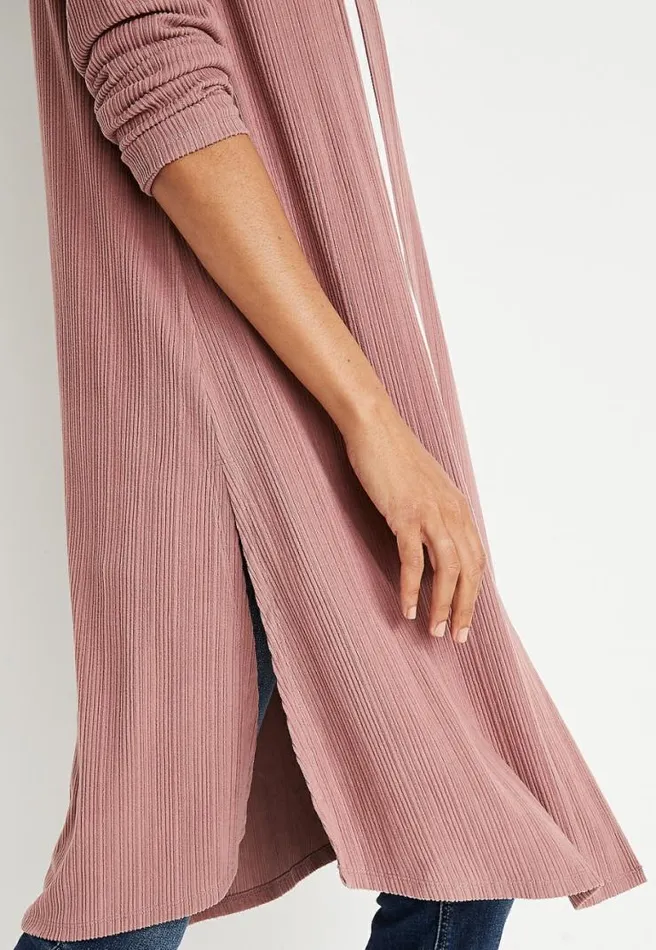 Pink Ribbed Duster Cardigan Women Maurices Tops