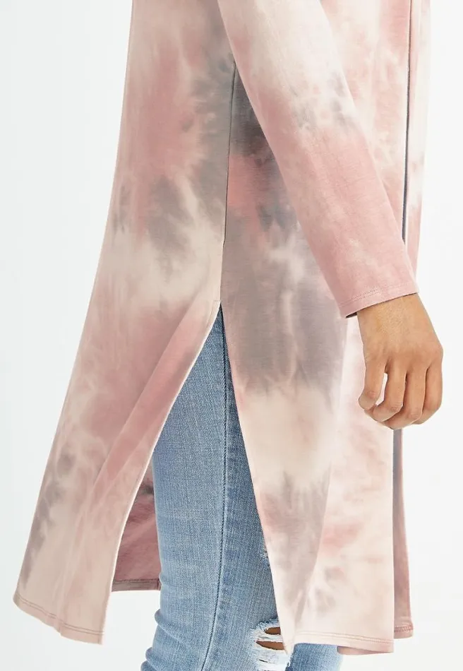 Pink Tie Dye Duster Cardigan Women Maurices Tops