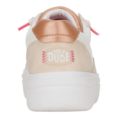 Platforms heydude Apparel Hudson Lift Sport Shimmer Whisper PinkWhiteRose Gold