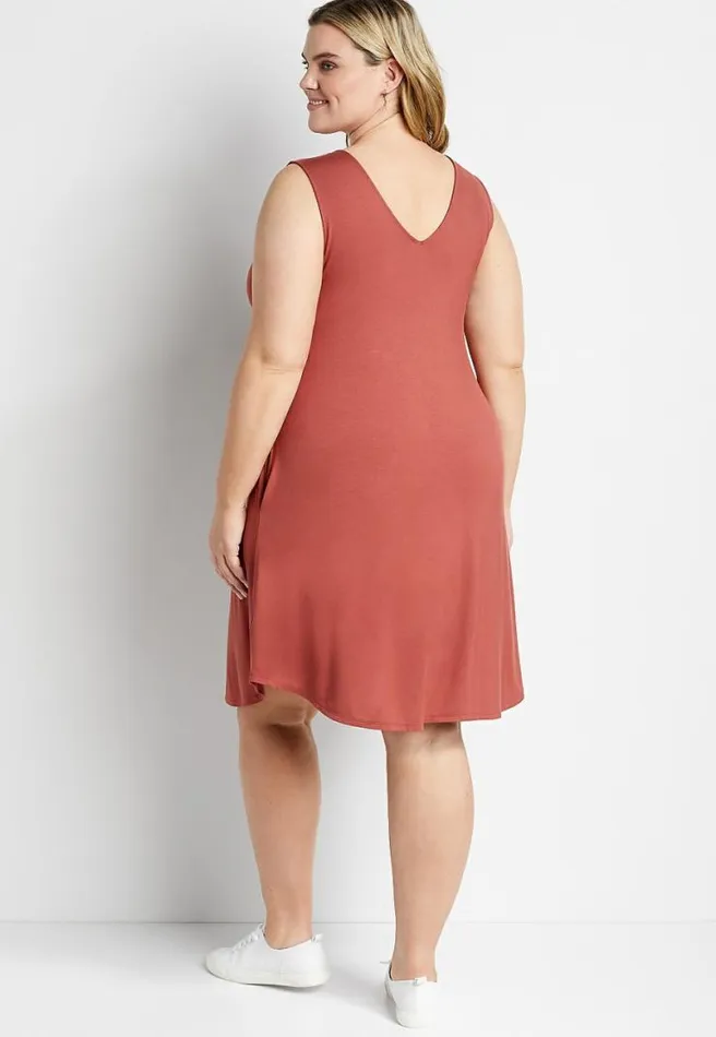 Plus Size 247 Red Double VNeck Shift Dress Women Maurices Plus Dresses and Jumpsuits