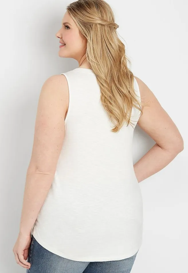 Plus Size 247 Solid VNeck Tank Women Maurices Plus Tops