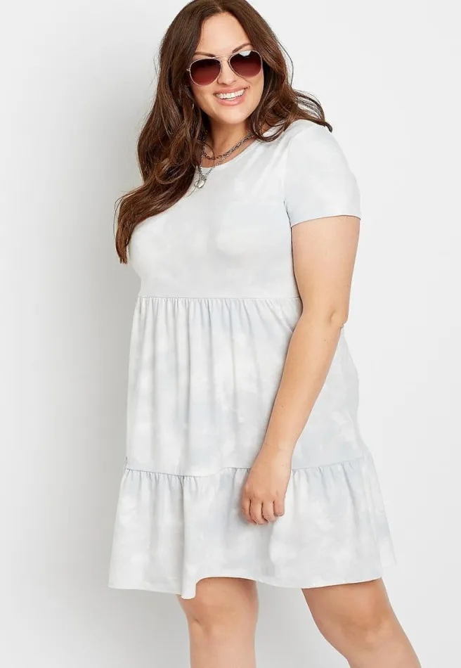 Plus Size 247 Tie Dye Babydoll Mini Dress Women Maurices Plus Dresses and Jumpsuits