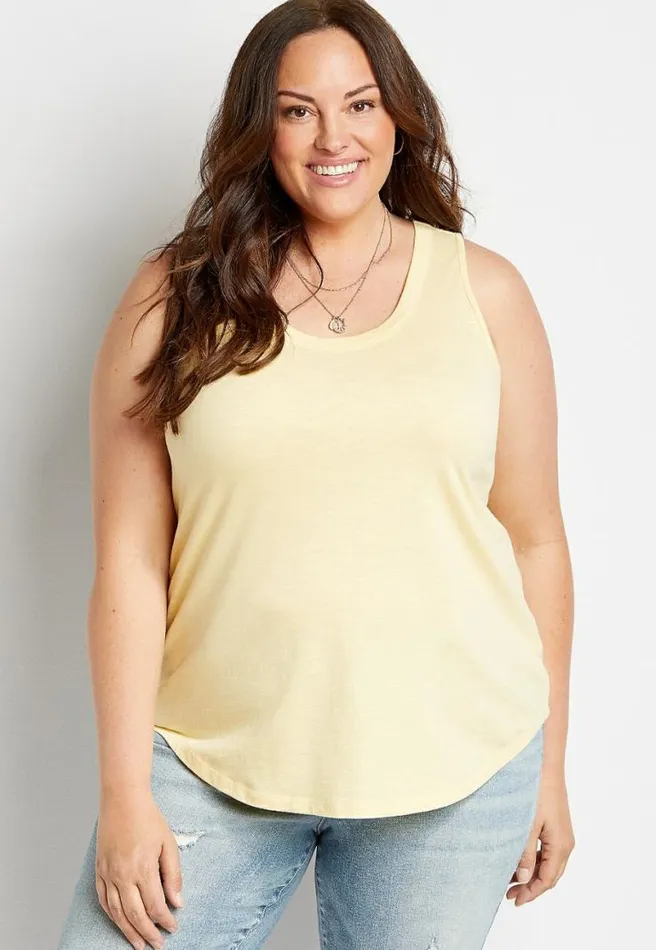 Plus Size 247 Yellow Classic Tank Top Women Maurices Plus Tops