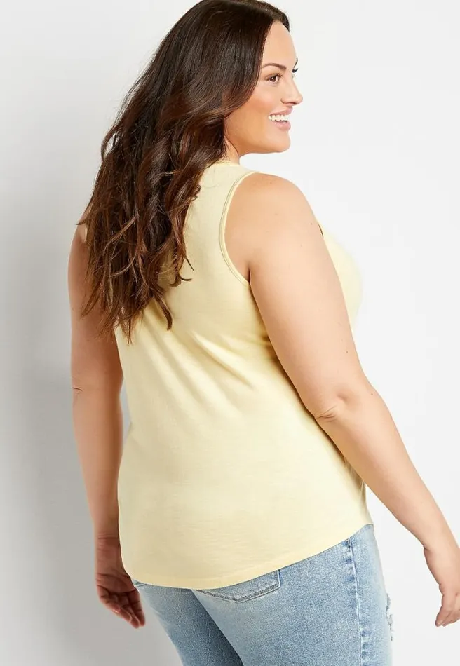Plus Size 247 Yellow Classic Tank Top Women Maurices Plus Tops