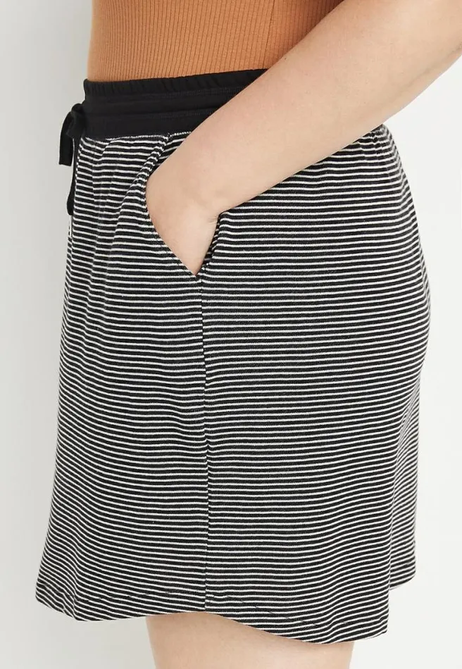Plus Size Black Stripe French Terry Skirt Women Maurices Plus Bottoms