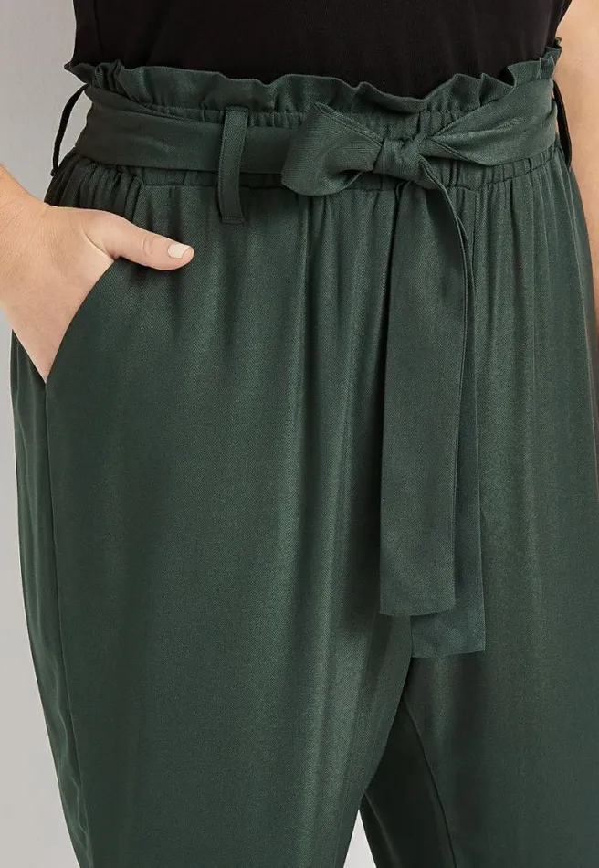 Plus Size High Rise Green Tie Waist Ankle Pant Women Maurices Plus Bottoms
