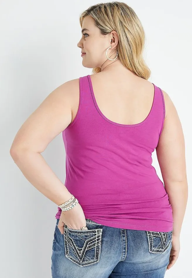 Plus Size Magenta Scoop Neck Tank Top Women Maurices Plus Tops