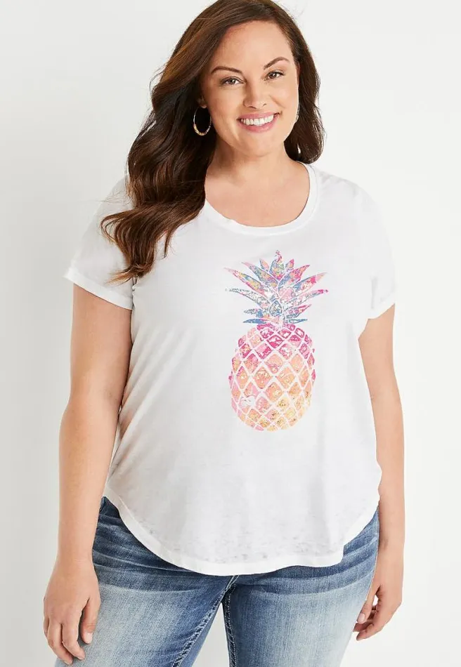 Plus Size Pineapple Graphic Tee Women Maurices Plus Tops